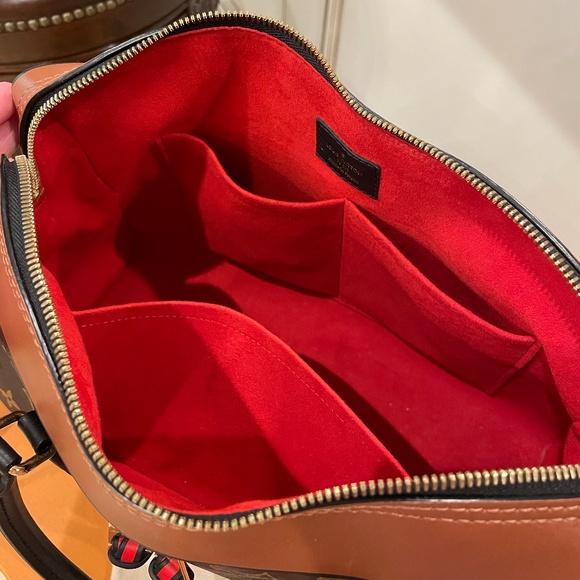 Louis Vuitton Brown and Red Tote Bag - Picture 7 of 9